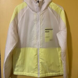 Michael Kors X Tech White and Neon Yellow Puffer Jacket
